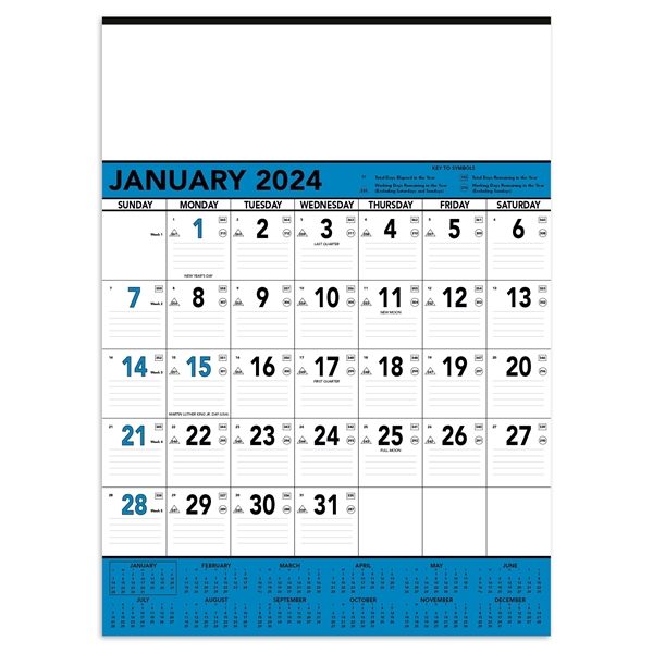 Blue & Black Contractor Memo 2024 Calendar Impression Edge Buy